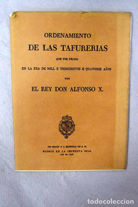 B&uuml;cher: Ordenamiento de las tafurer&iacute;as que fue fecho en la era de mill e trescientos e quatorse a&ntilde;os