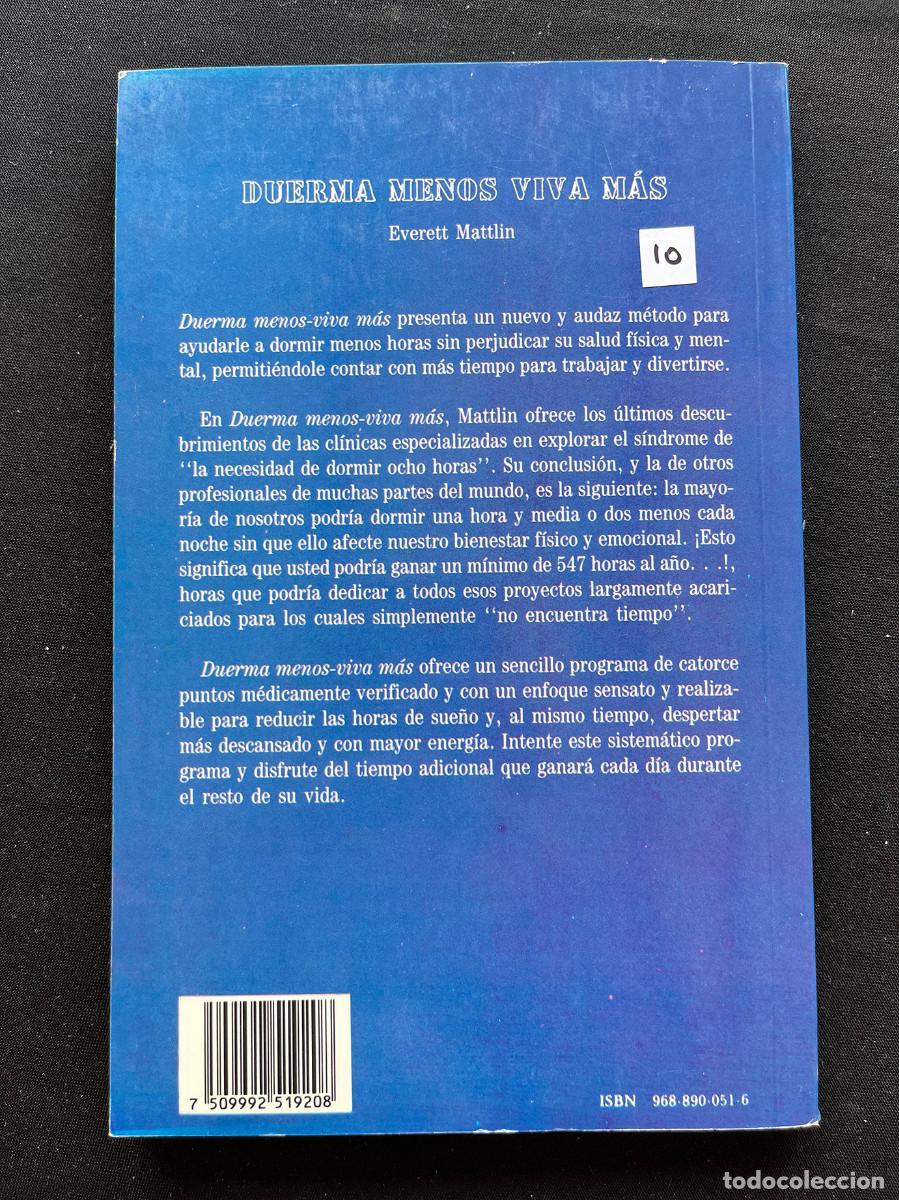 Libros: DUERMA MENOS VIVA M&Aacute;S. EVERETT MATTLIN. EDIVISION. 1994. - Foto 2