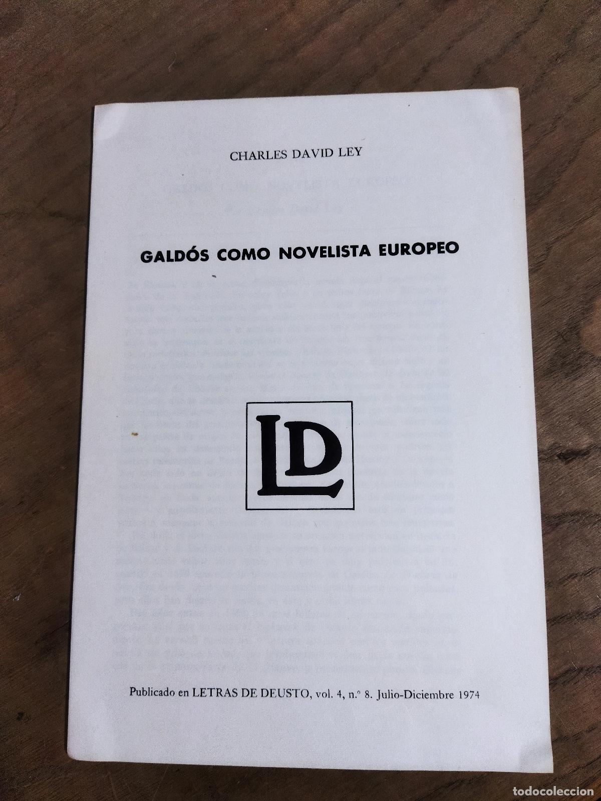 Libri di seconda mano: GALDOS COMO NOVELISTA EUROPEO - LEY, CHARLES DAVID