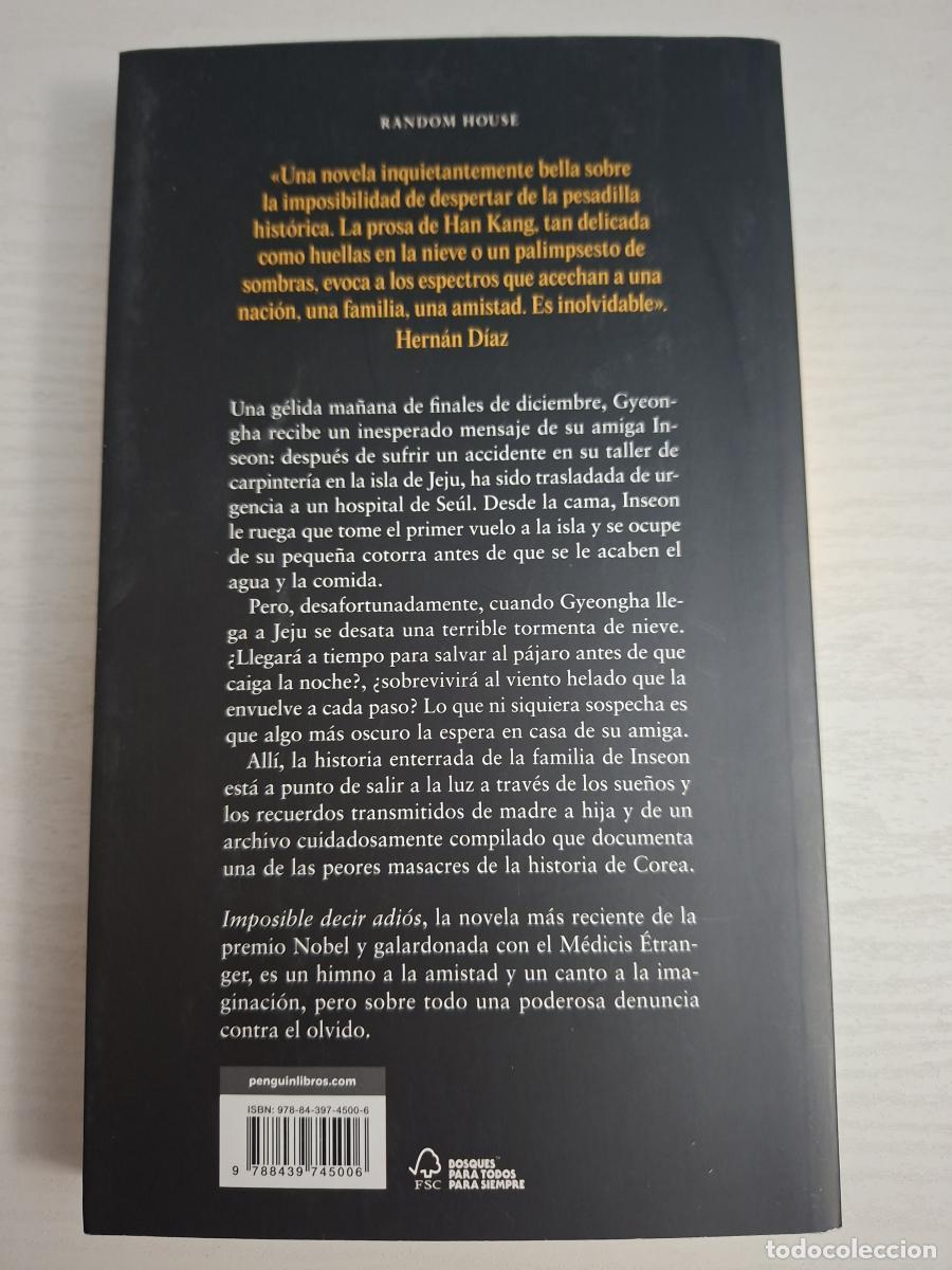 Libros: Imposible decir adi&oacute;s - Kang, Han - Foto 3