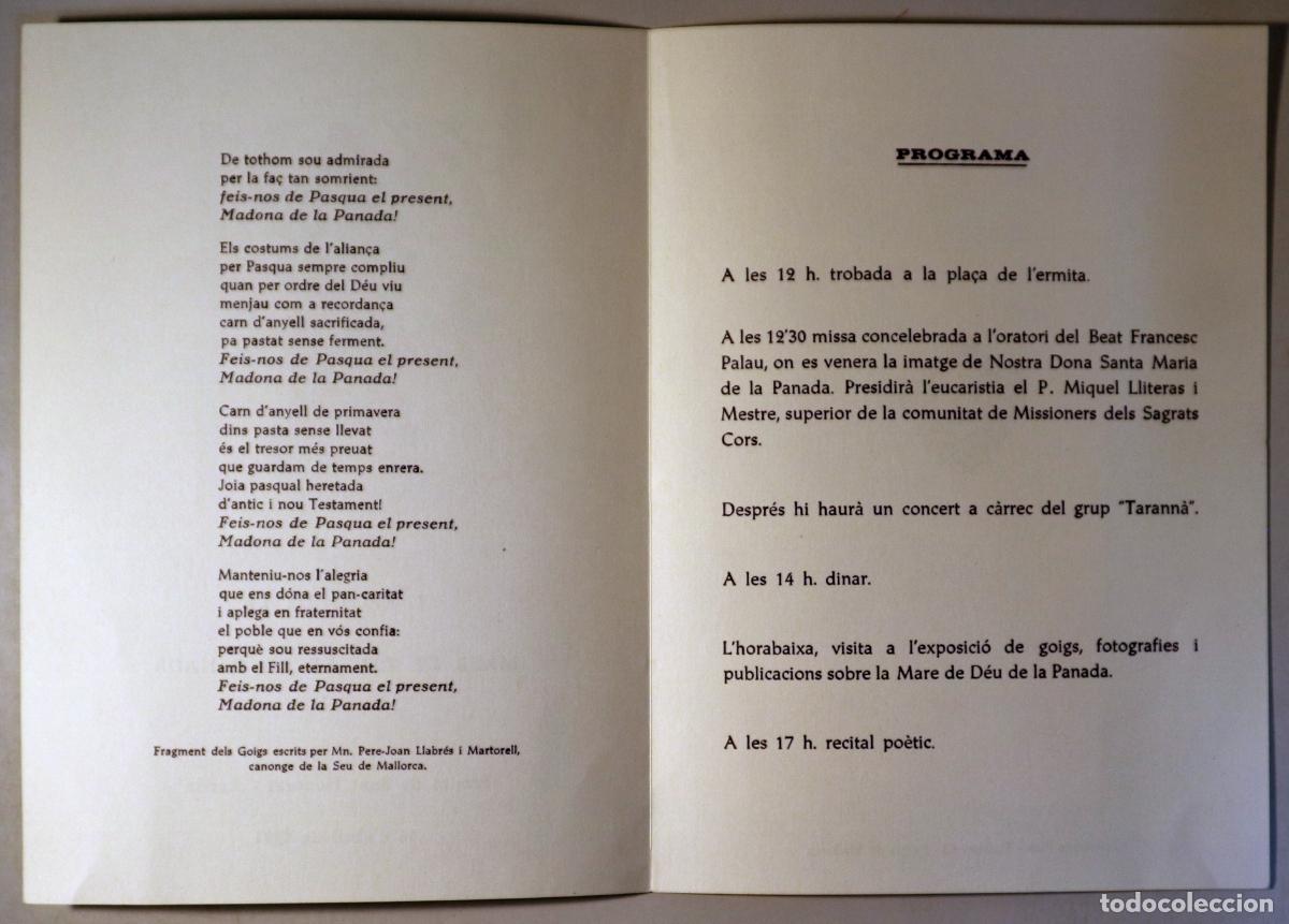 Libros: I APLEC DE LA MARE DE D&Eacute;U DE LA PANADA - Randa 1991 - Foto 2