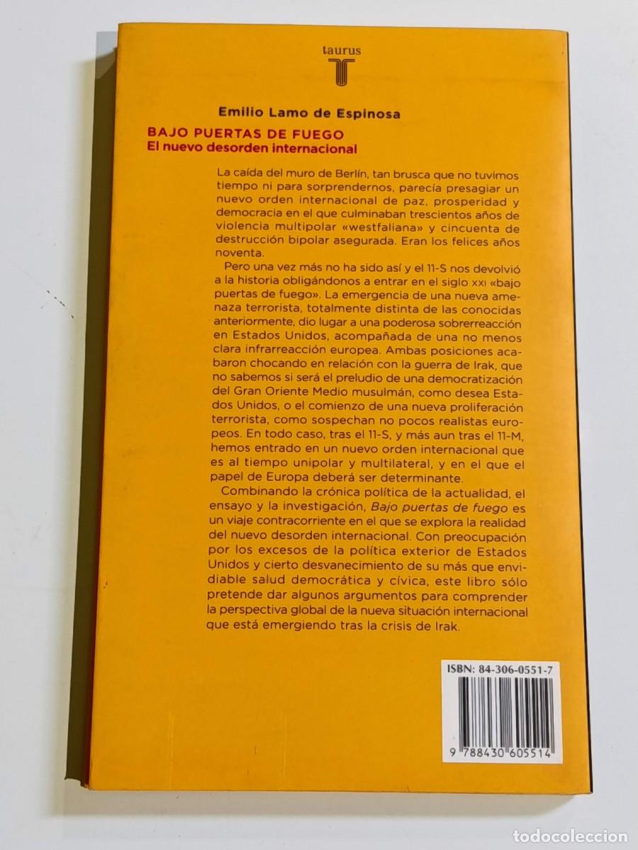 Libros: Bajo puertas de fuego Emilio Lamo - Foto 2