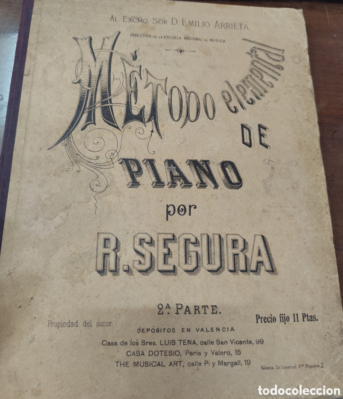 B&uuml;cher: METODO ELEMENTAL DE PIANO. 2&ordf; Parte. Siglo XIX - SEGURA,R.