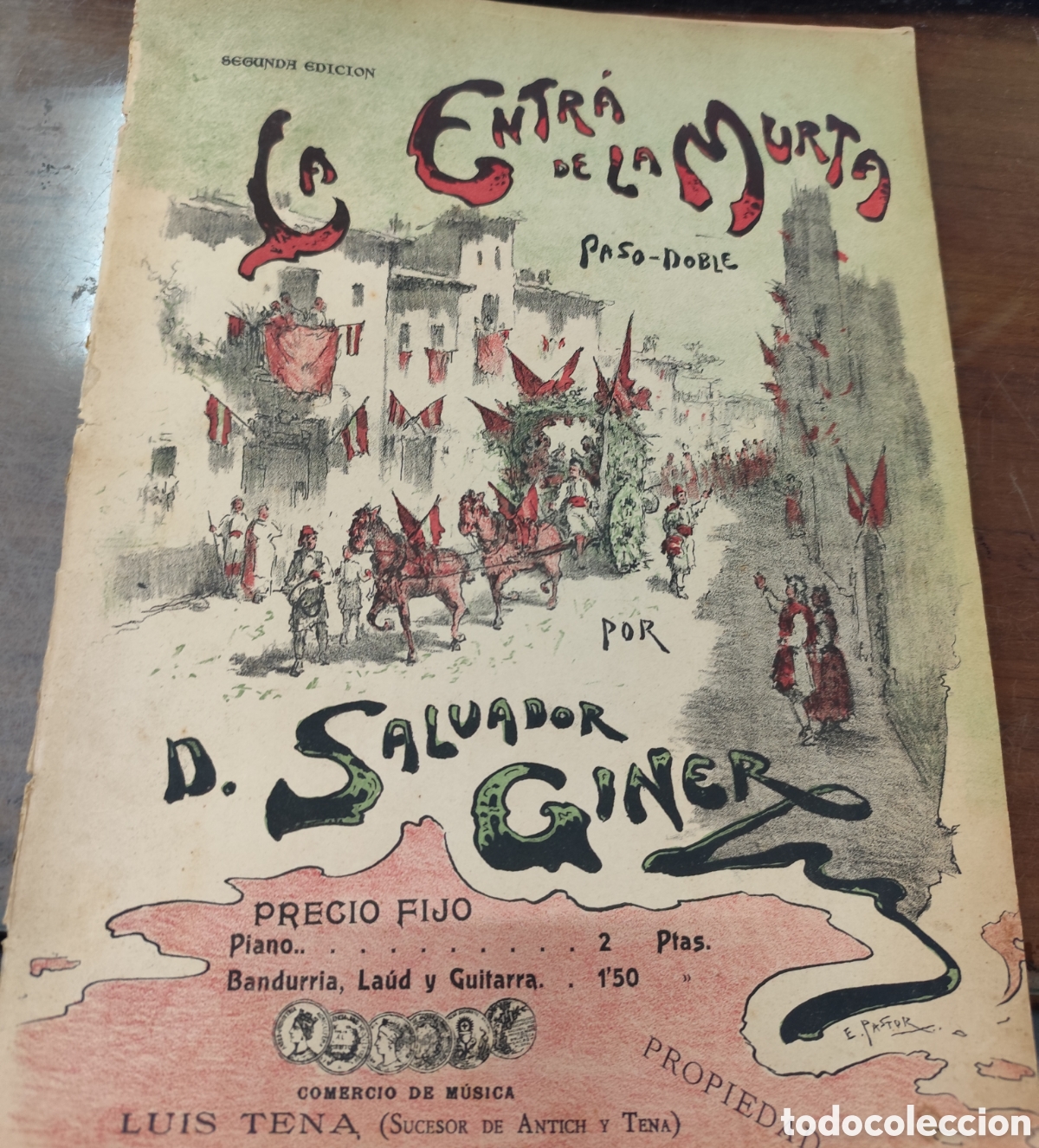B&uuml;cher: LA ENTRA DE LA MURTA. Paso Doble. Partitura. S.XIX - GINER,Salvador