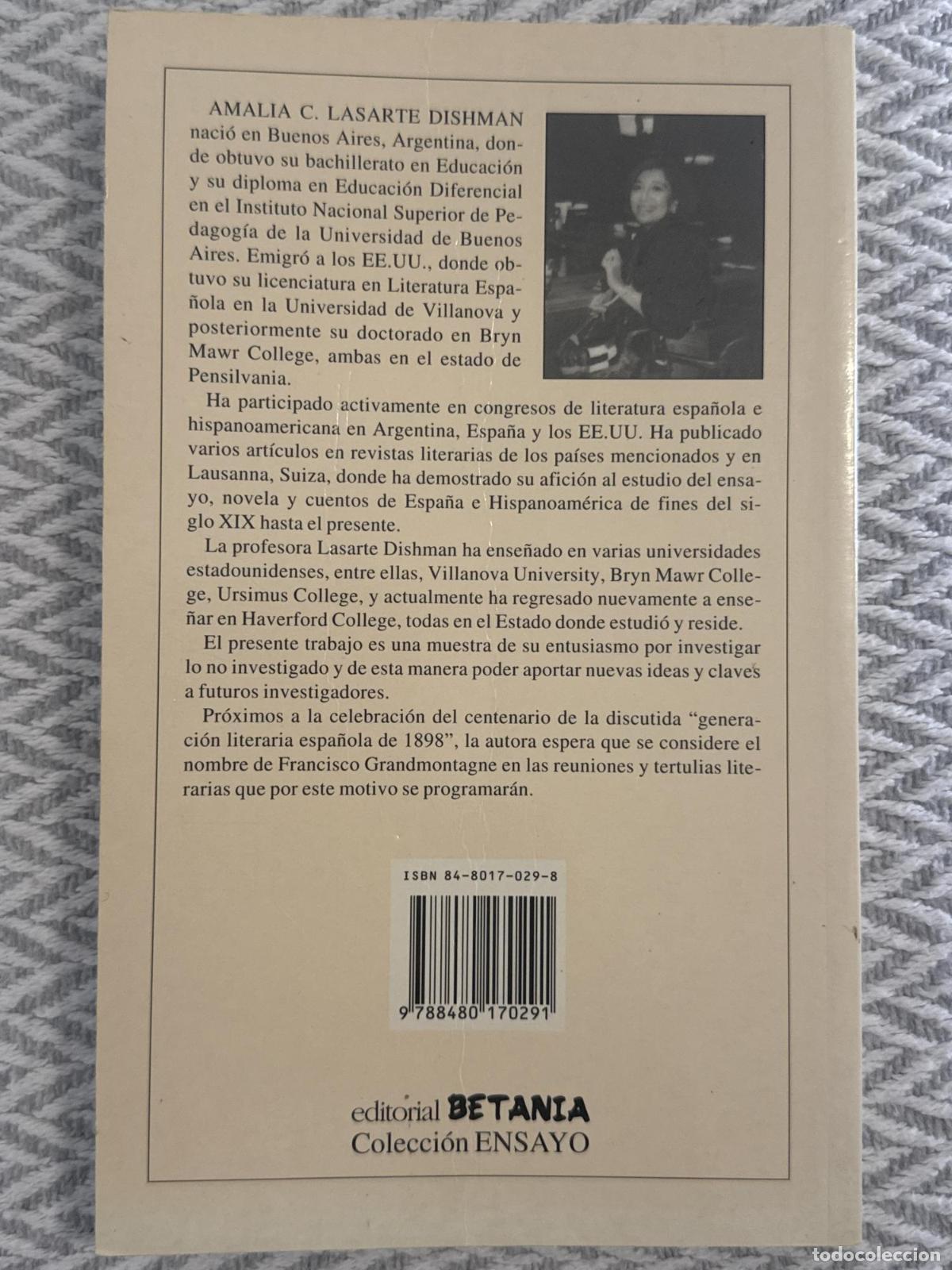 books: Francisco Grandmontagne, un noventayochista olvidado; de Argentina a Espa&ntilde;a - Amalia C. Lasarte Dish