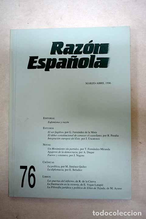 Libros: Raz&oacute;n Espa&ntilde;ola, n&ordm; 76 - Foto 1