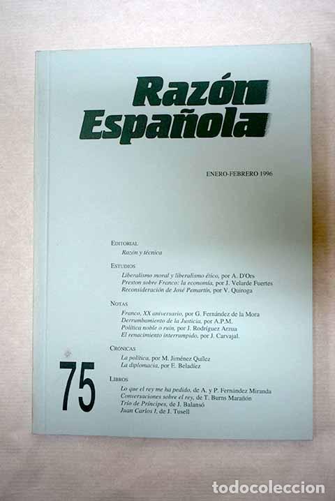 Libros: Raz&oacute;n Espa&ntilde;ola, n&ordm; 75