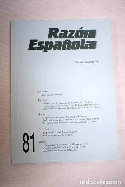 Libros: Raz&oacute;n Espa&ntilde;ola, n&ordm; 81