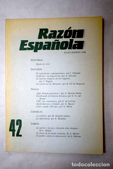 Libros: Raz&oacute;n Espa&ntilde;ola, n&ordm; 42