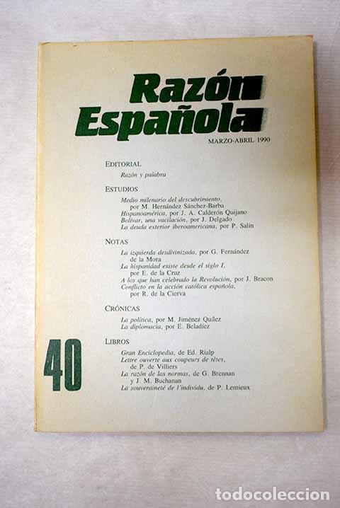 Libros: Raz&oacute;n Espa&ntilde;ola, n&ordm; 40