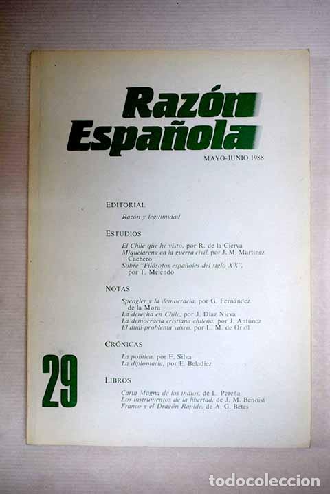 Libros: Raz&oacute;n Espa&ntilde;ola, n&ordm; 29