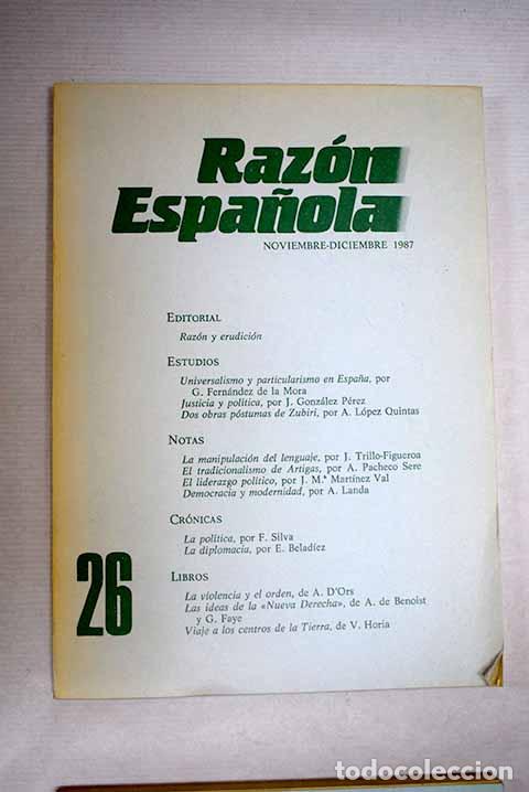 Libros: Raz&oacute;n Espa&ntilde;ola, n&ordm; 26