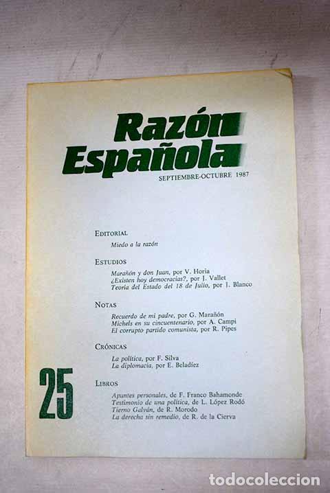 Libros: Raz&oacute;n Espa&ntilde;ola, n&ordm; 25