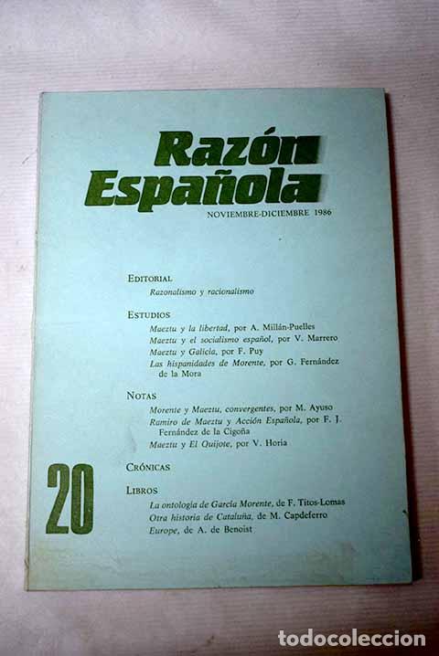 Libros: Raz&oacute;n Espa&ntilde;ola, n&ordm; 20