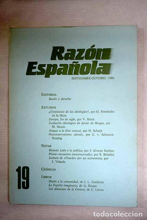 Libros: Raz&oacute;n Espa&ntilde;ola, n&ordm; 19 - Foto 1