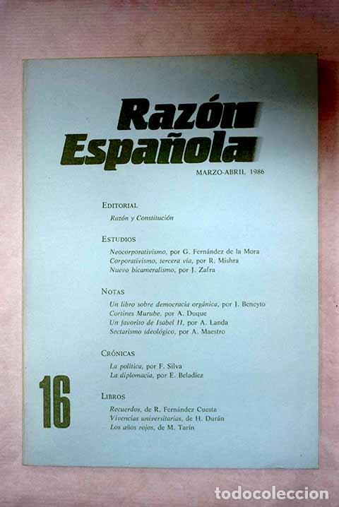 Libros: Raz&oacute;n Espa&ntilde;ola, n&ordm; 16 - Foto 1