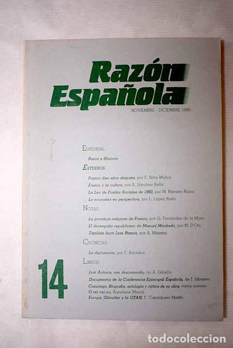 Libros: Raz&oacute;n Espa&ntilde;ola, n&ordm; 14 - Foto 1