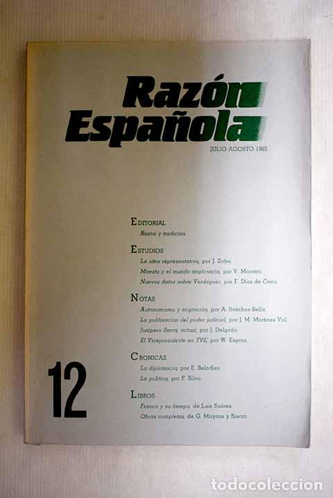 Libros: Raz&oacute;n Espa&ntilde;ola, n&ordm; 12