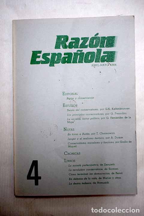 Libros: Raz&oacute;n Espa&ntilde;ola, n&ordm; 4 - Foto 1
