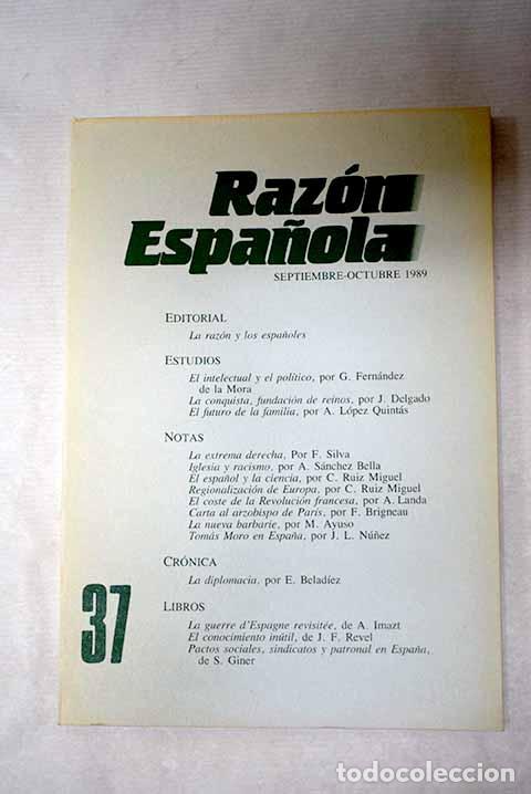 Libros: Raz&oacute;n Espa&ntilde;ola, n&ordm; 37 - Foto 1
