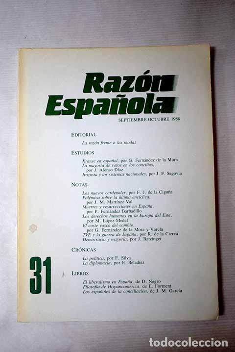 Libros: Raz&oacute;n Espa&ntilde;ola, n&ordm; 31