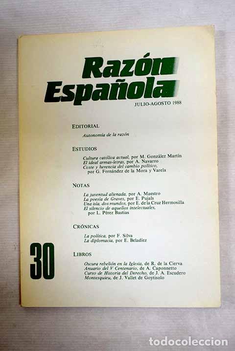 Libros: Raz&oacute;n Espa&ntilde;ola, n&ordm; 30 - Foto 1