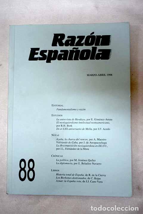 Libros: Raz&oacute;n Espa&ntilde;ola, n&ordm; 88