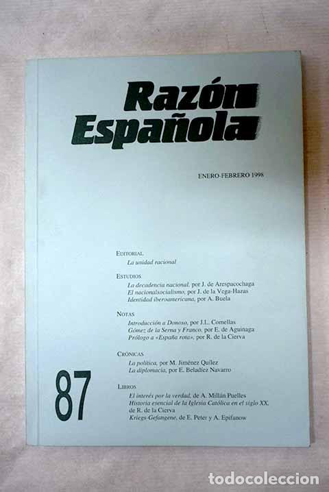 Libros: Raz&oacute;n Espa&ntilde;ola, n&ordm; 87
