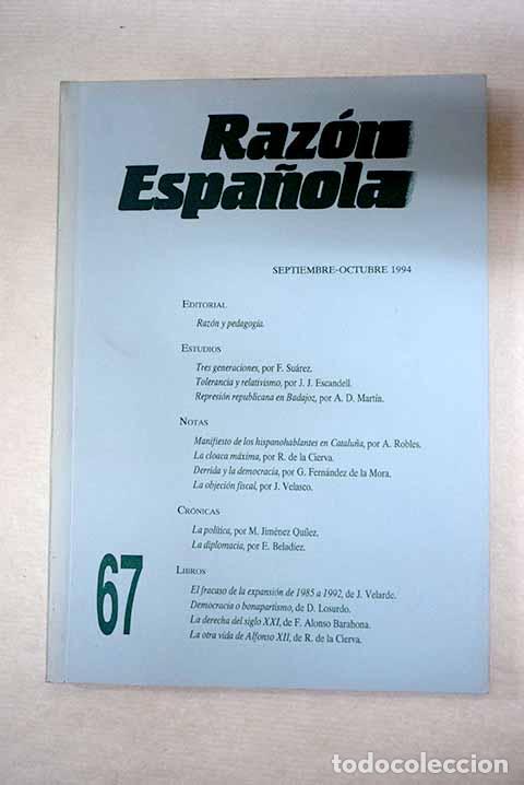 Libros: Raz&oacute;n Espa&ntilde;ola, n&ordm; 67