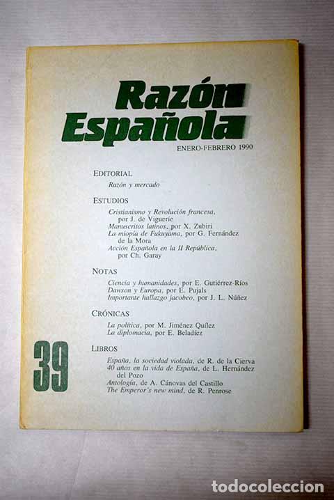 books: Raz&oacute;n Espa&ntilde;ola, n&ordm; 39