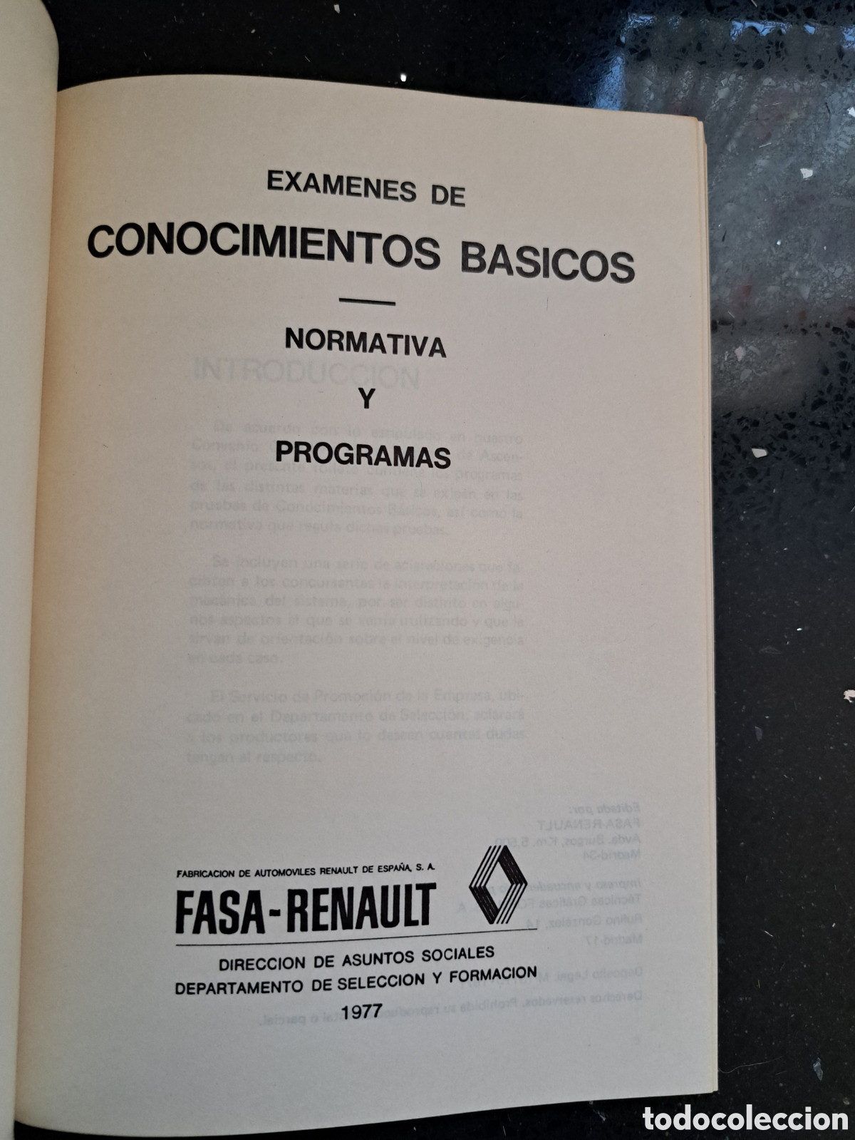 Libros: Manual FASA-Renault (1977) - Ex&aacute;menes de Conocimientos B&aacute;sicos: Normativa y Programas - Foto 4
