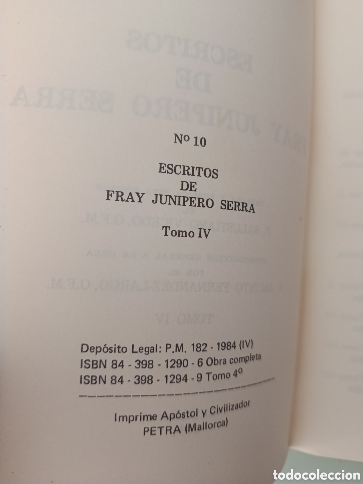 Libros: ESCRITOS DE FRAY JUN&Iacute;PERO SERRA TOMO IV - Foto 5