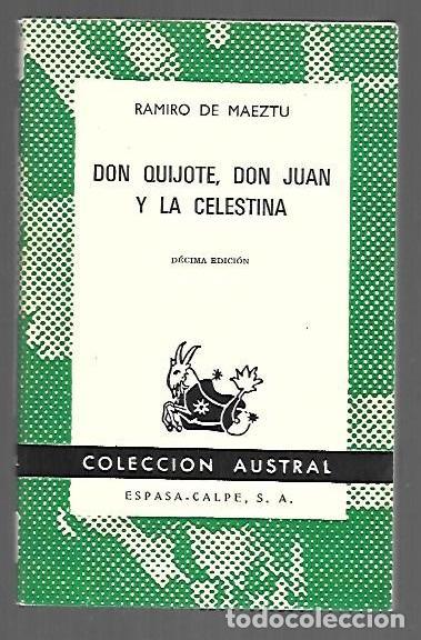books: DON QUIJOTE, DON JUAN Y LA CELESTINA - MAEZTU, RAMIRO DE