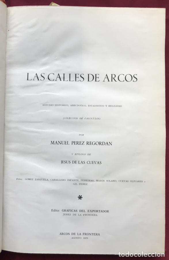 Libros: Las calles de Arcos: estudio hist&oacute;rico, anecd&oacute;tico, estad&iacute;stico y religioso - P&eacute;rez Regord&aacute;n, Manue