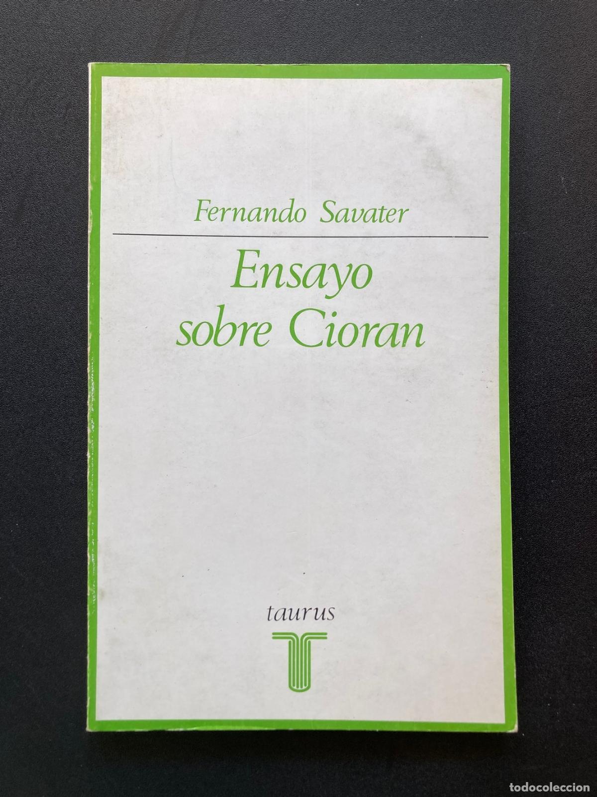 Libros: Fernando Savater - Ensayo sobre Cioran