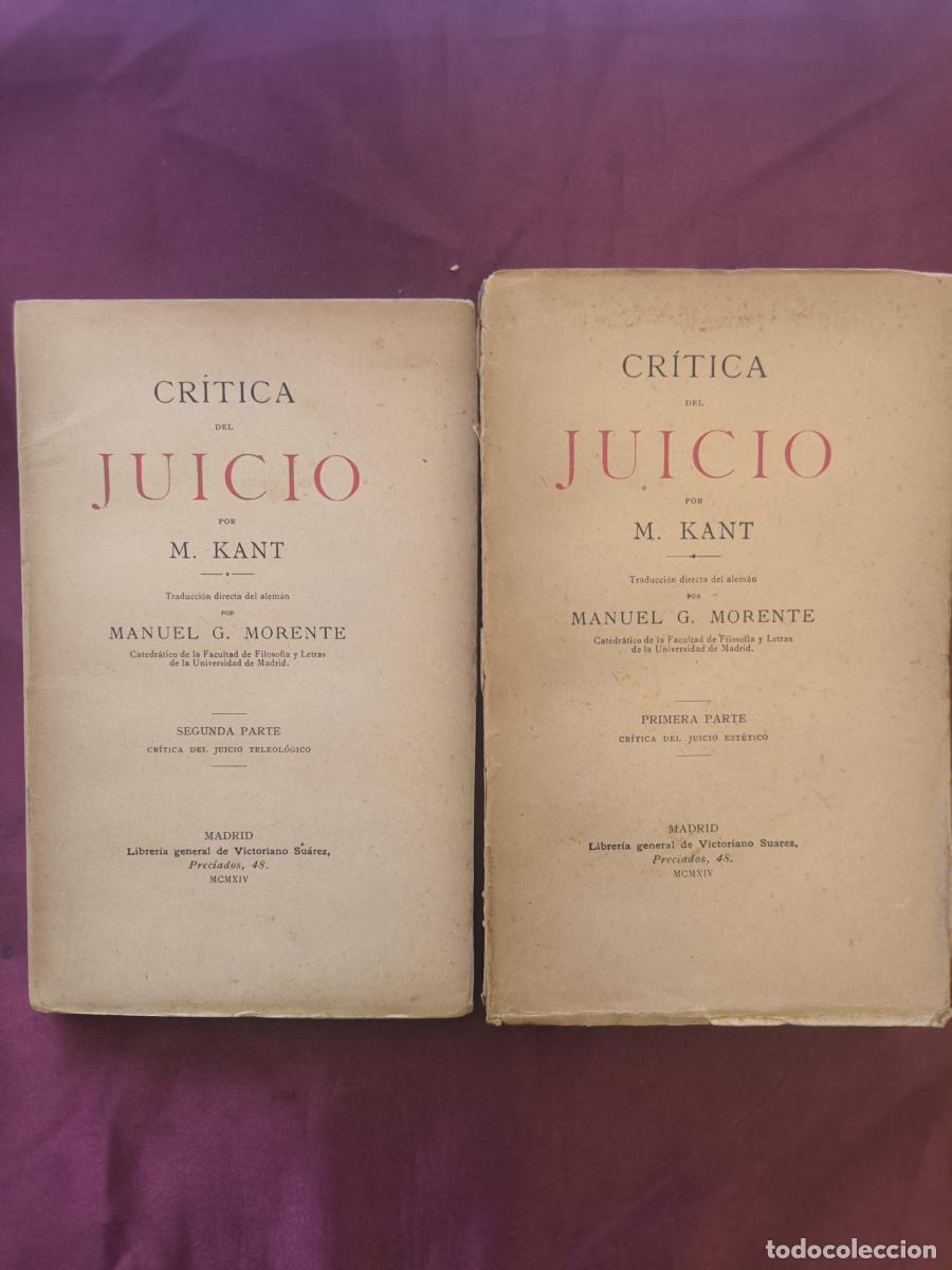 Libros: Cr&iacute;tica del Juicio (Tomo I: Cr&iacute;tica del juicio est&eacute;tico / Tomo II: Cr&iacute;tica del juicio teleol&oacute;gico) -