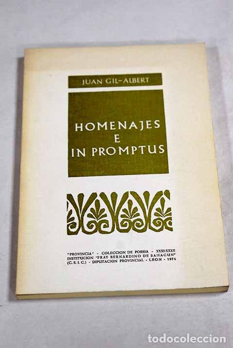 Libros: Homenajes e in promptus.- Gil-Albert, Juan - Foto 1