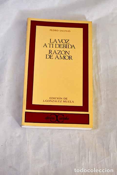 Libros: La voz a ti debida ; Raz&oacute;n de amor.- Salinas, Pedro - Foto 1