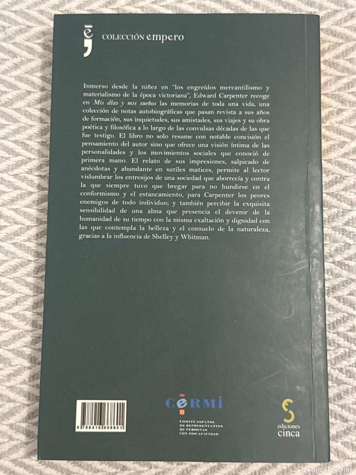 Libros: Mis d&iacute;as y mis sue&ntilde;os - Edward Carpenter - Foto 3