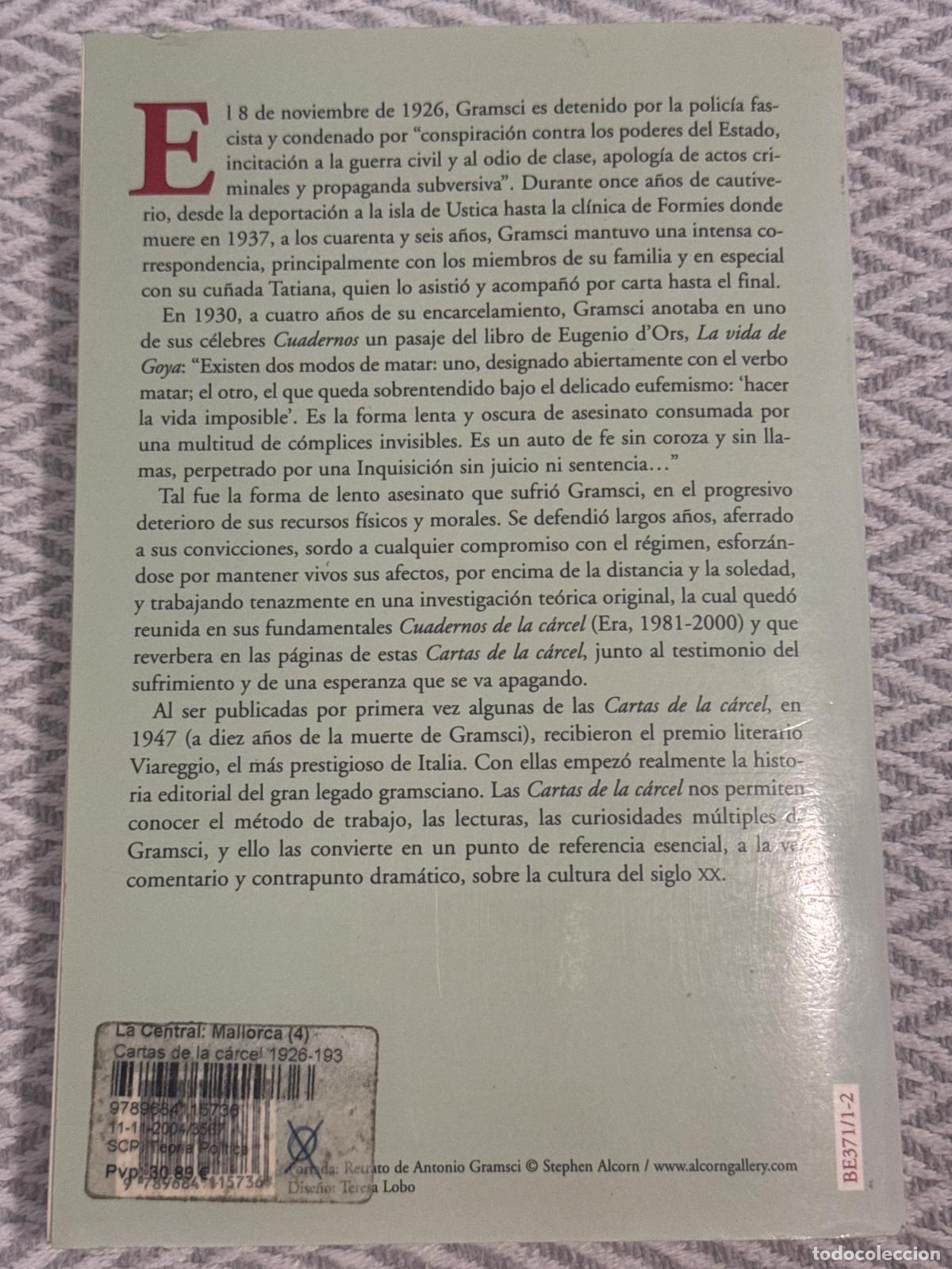 Libros: Cartas de la c&aacute;rcel: 1926-1937 - Antonio Gramsci - Foto 3