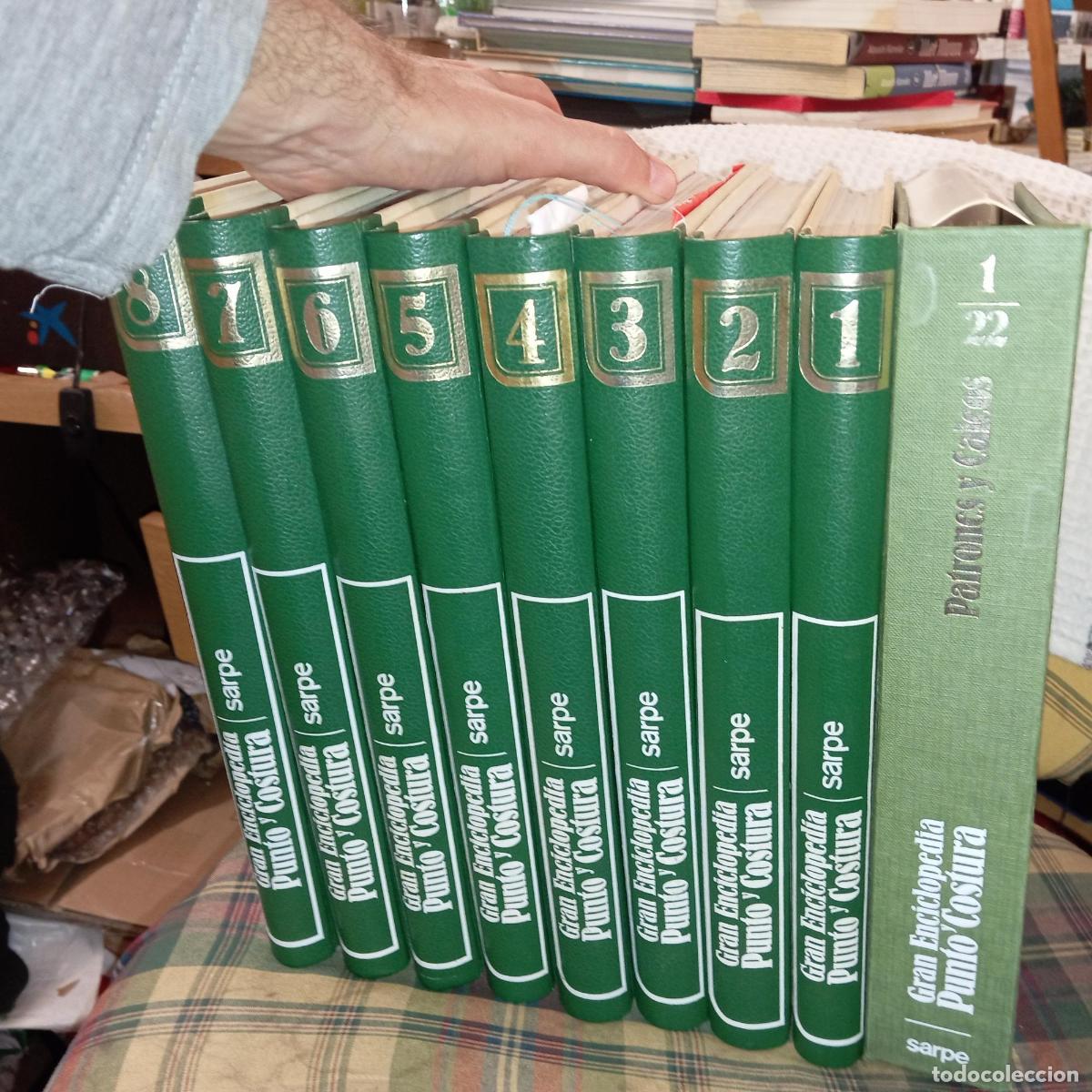 Libros: GRAN ENCICLOPEDIA DE PUNTO Y COSTURA. 8 tomos m&aacute;s la carpeta con los patrones - VVAA
