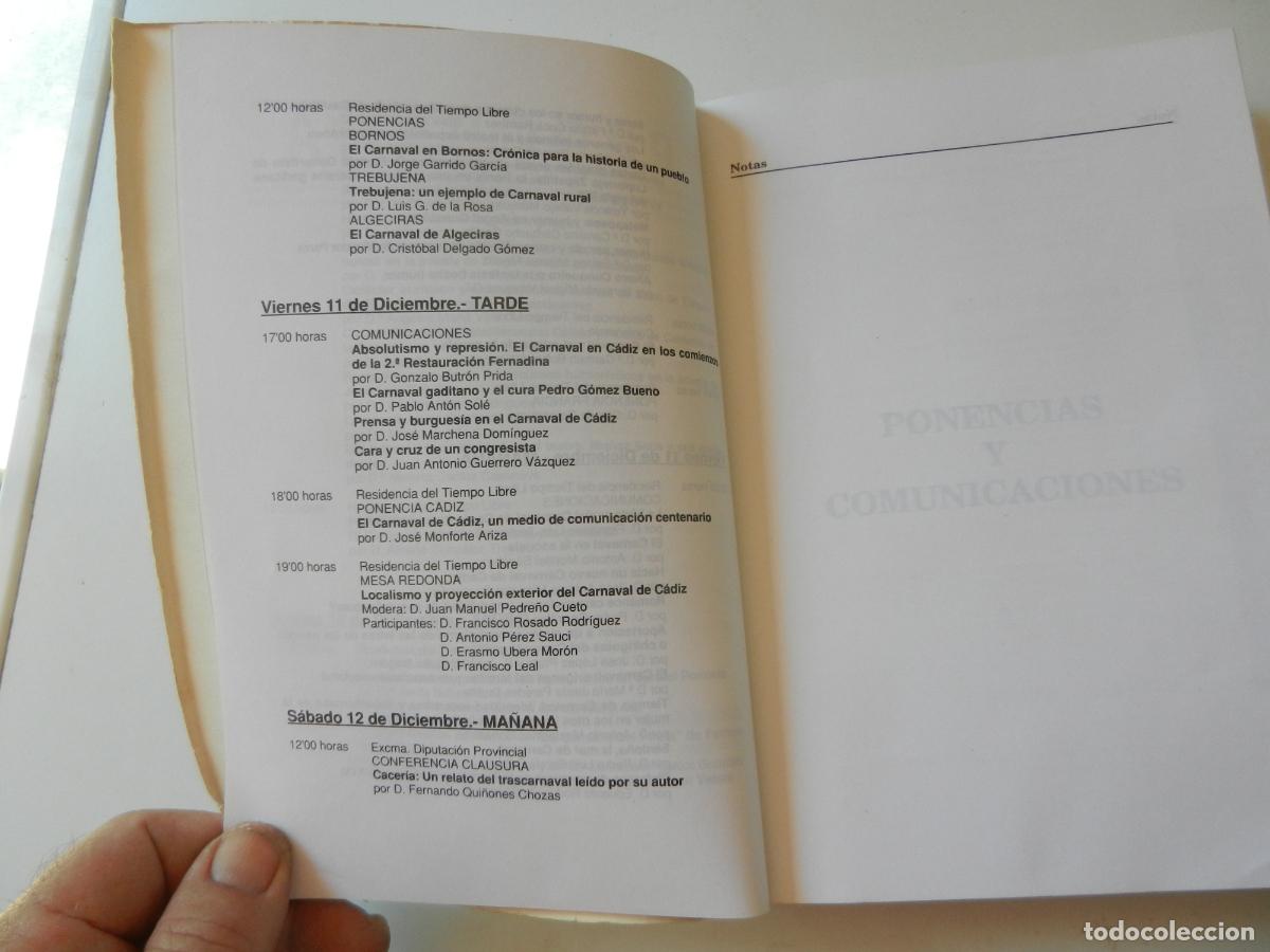 Libros: VI CONGRESO DE CARNAVAL DE CADIZ - DICIEMBRE 1992 - PROGRAMAS Y COMUNICACIONES - Foto 5