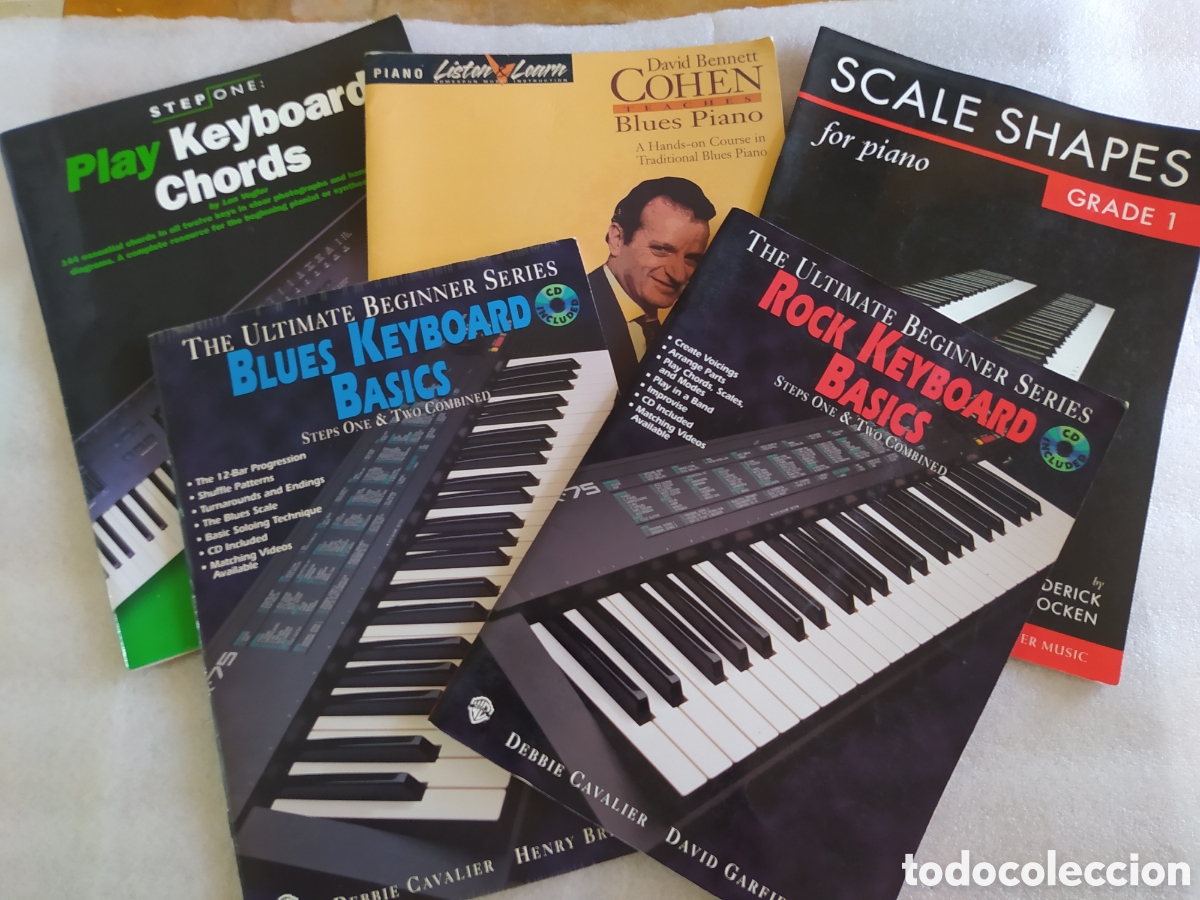 Libros: Lote 5 Libros Aprender Teclado y Piano - Rock, Blues y Escalas