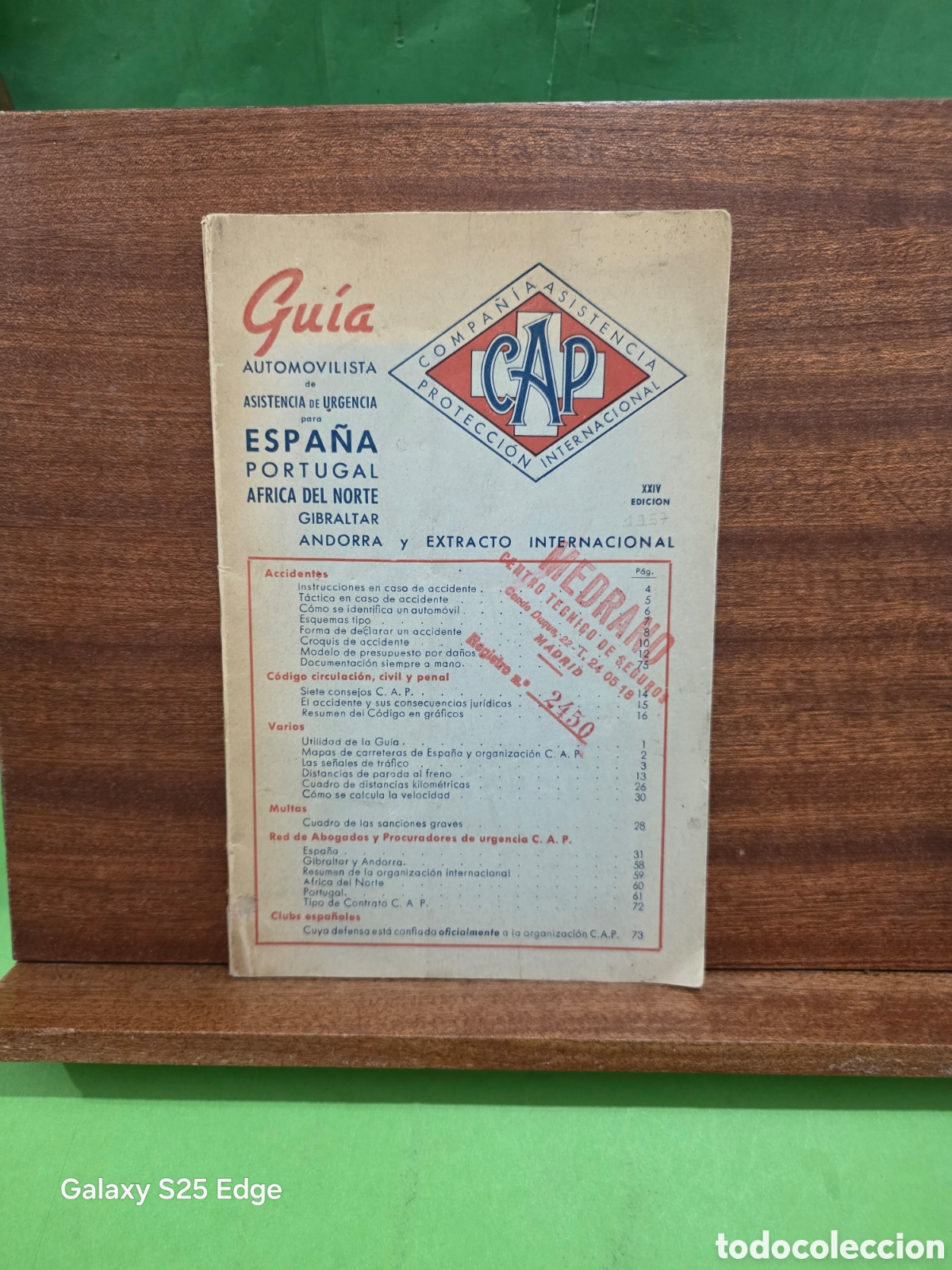 Libros: &rdquo;&rdquo;GU&Iacute;A AUTOMOVILISTA DE ASISTENCIA DE URGENCIA&rdquo;&rdquo;...ESPA&Ntilde;A, PORTUGAL, ECT...C. A. P....A&Ntilde;OS 50...