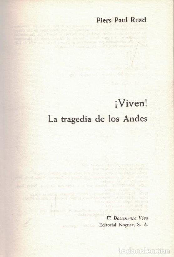 books: &iexcl;VIVEN! La tragedia de los Andes. - Read. Piers Paul,