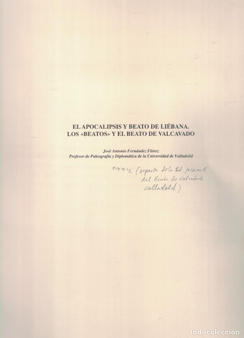books: EL APOCALIPSIS Y BEATO DE LI&Eacute;BANA. LOS BEATOS Y EL BEATO DE VALCAVADO. - Fern&aacute;ndez Fl&oacute;rez. Jos&eacute; Ant