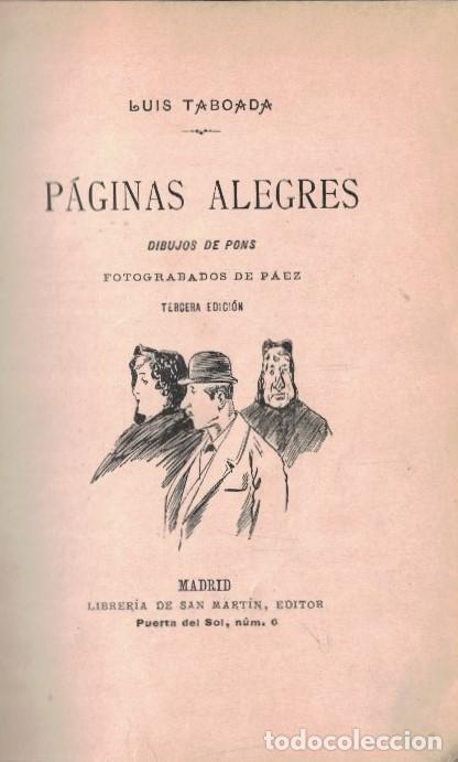 Libros: P&Aacute;GINAS ALEGRES * EL MUNDO FESTIVO. (2 OBRAS) - Taboada. Luis, - Foto 2