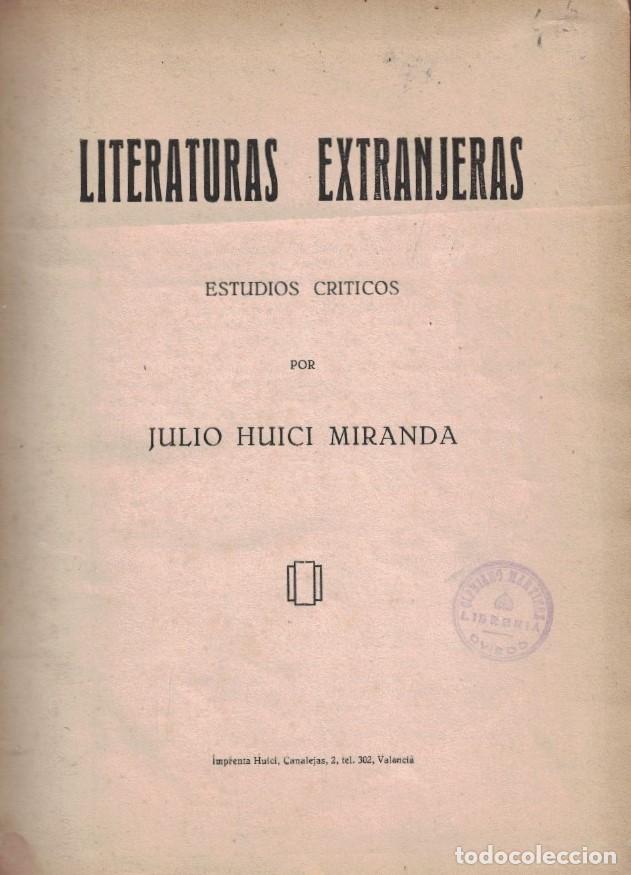 Livres: LITERATURAS EXTRANJERAS. ESTUDIOS CR&Iacute;TICOS. - Huici Miranda. Julio,