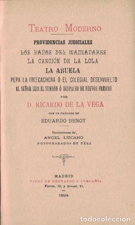 Libros: Teatro Moderno, Vol. III. TEATRO ESCOGIDO. - La Vega. Ricardo de,