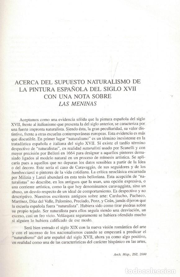 Libros: ACERCA DEL SUPUESTO NATURALISMO DE LA PINTURA ESPA&Ntilde;OLA DEL SIGLO XVII CON UNA NOTA SOBRE LAS MENINA